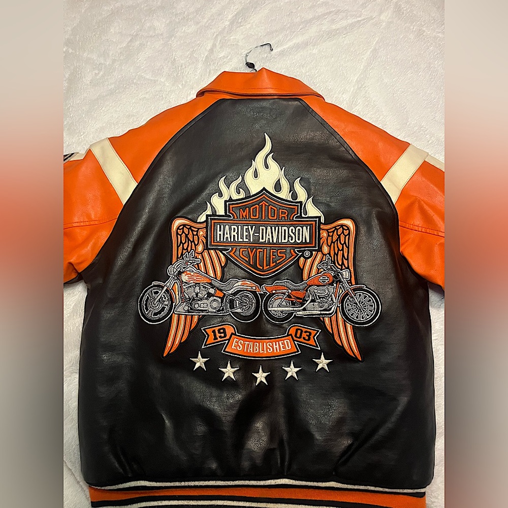 Vintage Harley Davidson leather biker/bomber jacket! size M 12/14
